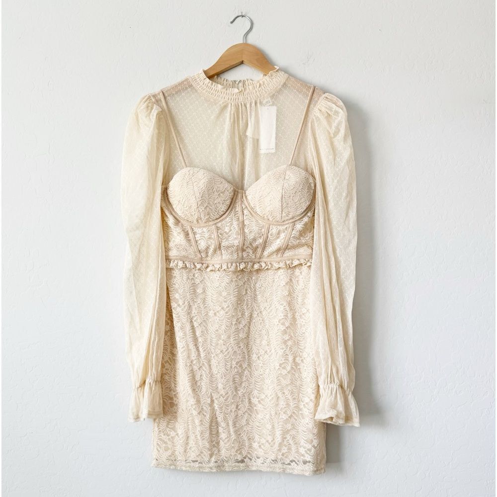 Privy Cream Lace Long sleeve Vintage Inspired Dress